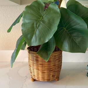 Vintage Bamboo Rattan Basket Planter